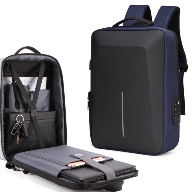 Hard Shell Backpack Alloy Frame Anti-Theft Computer Bag For Men, Color: 8001 Blue