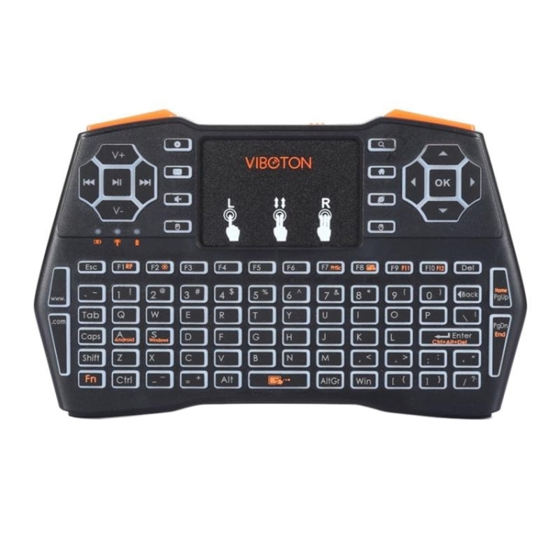 VIBOTON i8 Plus 2.4GHz Wireless 3-Color Backlight Keyboard With Mouse Touchpad For Android TV Box Laptop PC