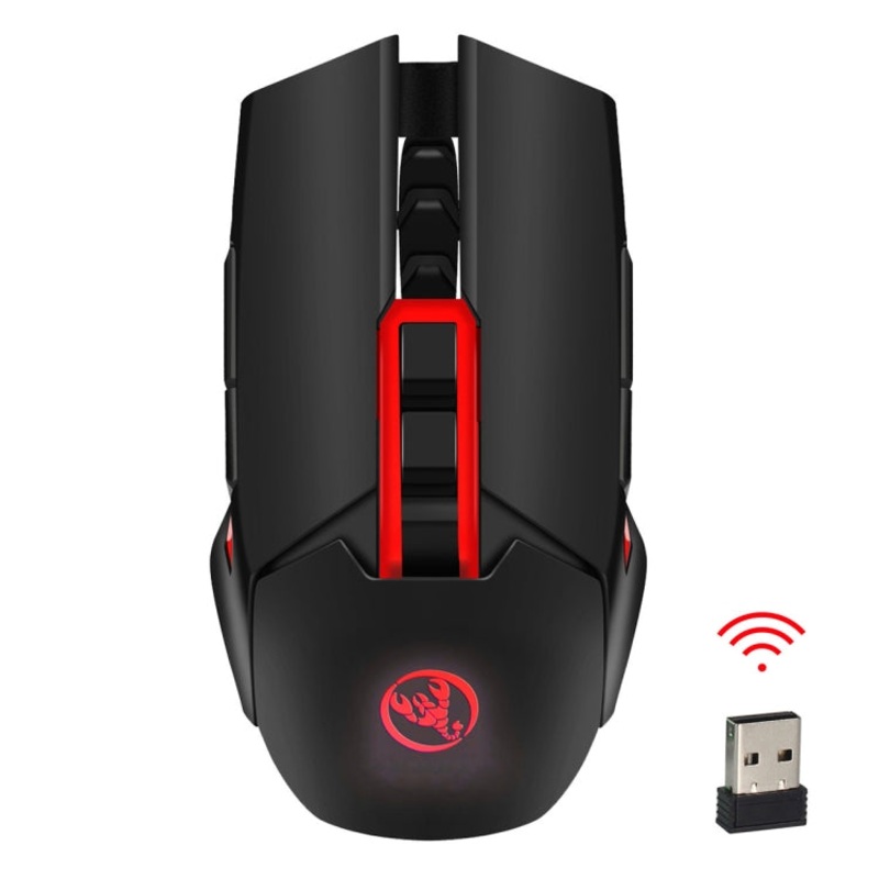 X80 2.4G Wireless Luminous Rechargeable Gaming Mouse without Letters (Red)