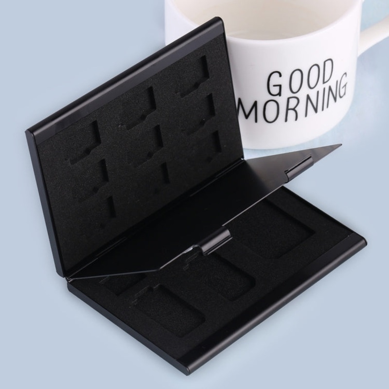 14 in 1 Memory Card Aluminum Alloy Protective Case Box for SD + 11 TF + 2 Mini SD Cards
