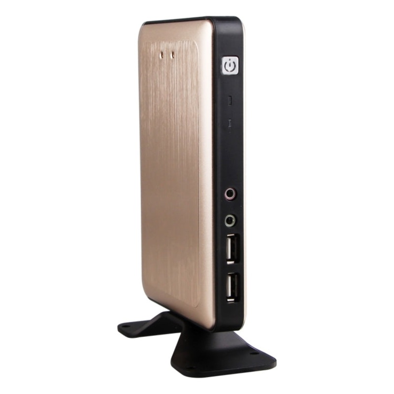 X6 Thin Client Mini PC with Holder, Cortex-A9 Octa-core up to 1.2GHz, 1GB RAM, 8GB ROM, Embedded Linux Kernel, Support Online Video Play up to 1080P HD(Gold)