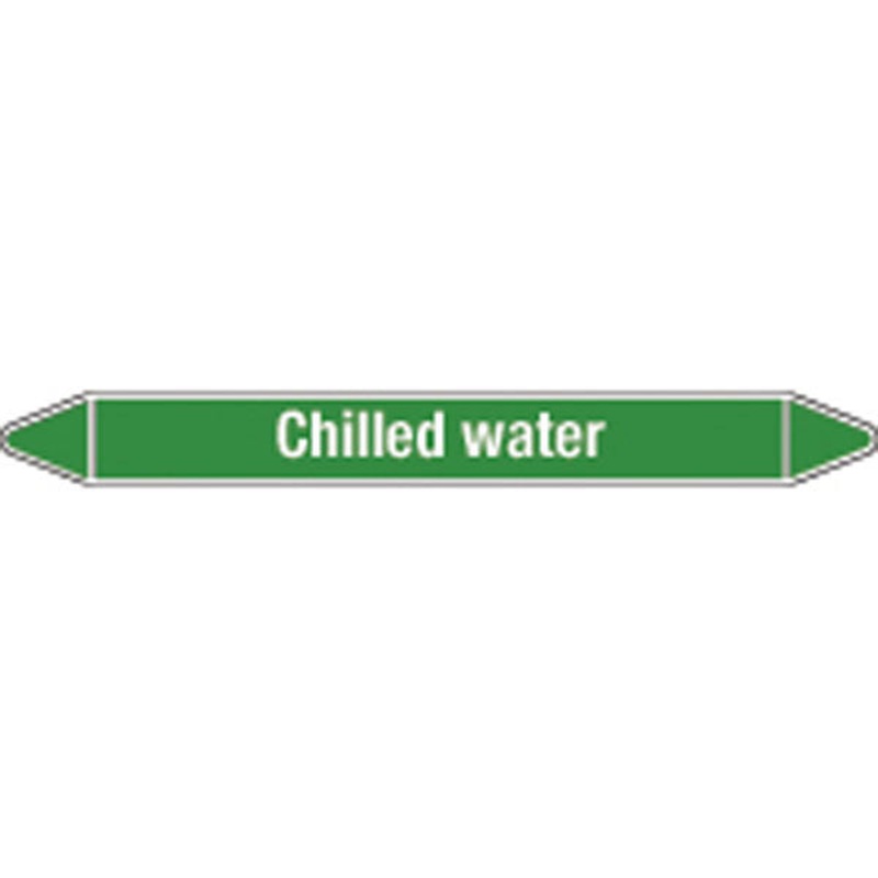 N009342 Brady White on Green Chilled water Clp Pipe Marker On Roll