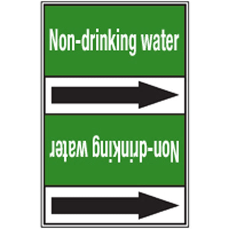 N009274 Brady White on Green Non-drinking water Clp Pipe Marker On Roll
