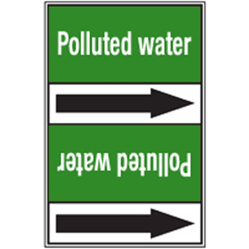 N009301 Brady White on Green Polluted water Clp Pipe Marker On Roll