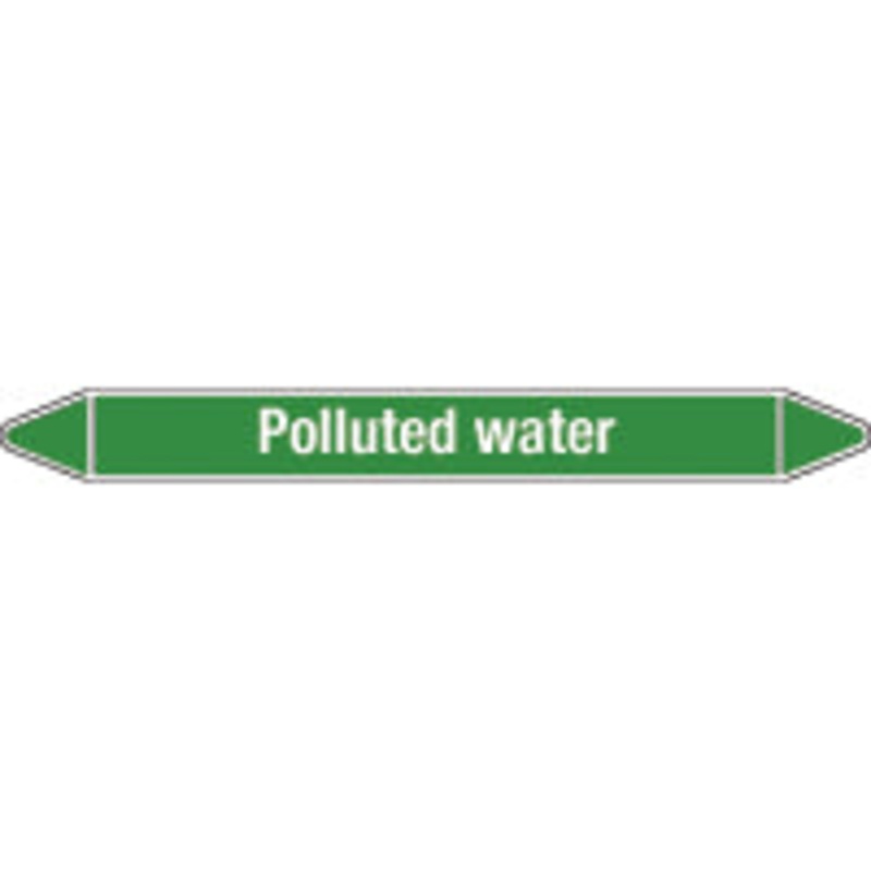 N009296 Brady White on Green Polluted water Clp Pipe Marker On Card