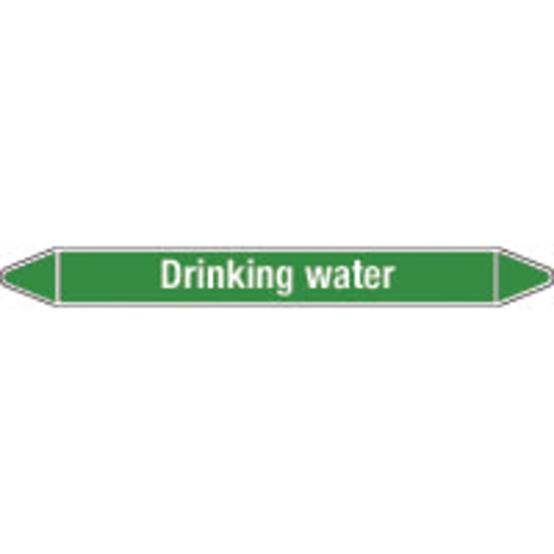 N009303 Brady White on Green Drinking water Clp Pipe Marker On Card