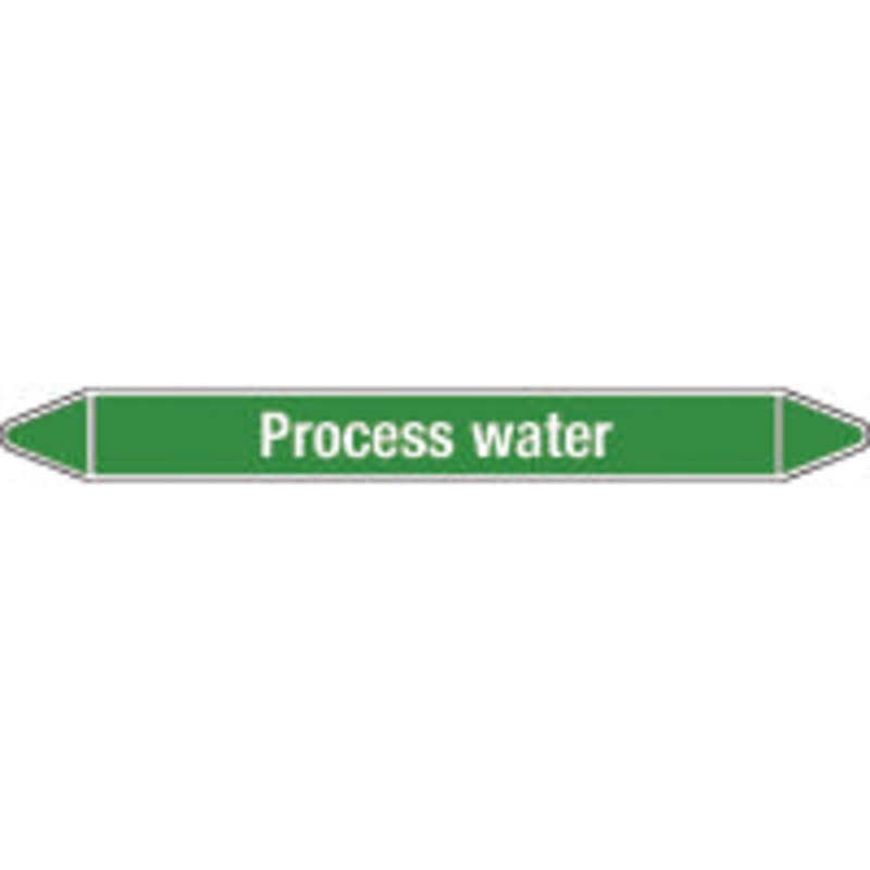 N009311 Brady White on Green Process water Clp Pipe Marker On Card