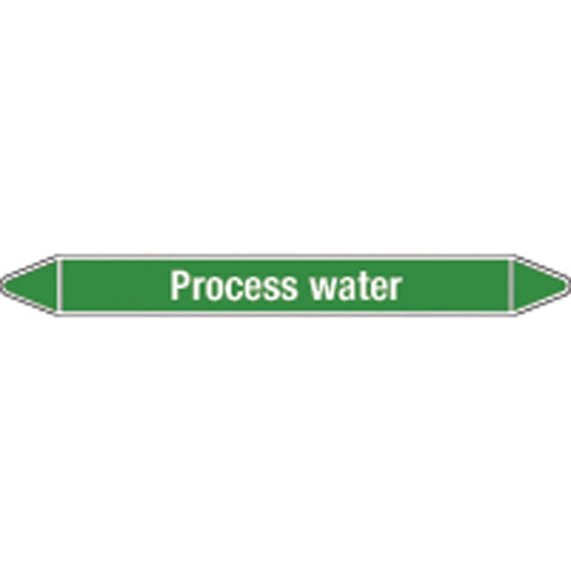 N009314 Brady White on Green Process water Clp Pipe Marker On Card