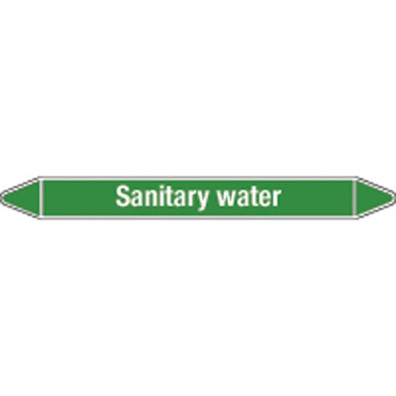N009350 Brady White on Green Sanitary water Clp Pipe Marker On Card