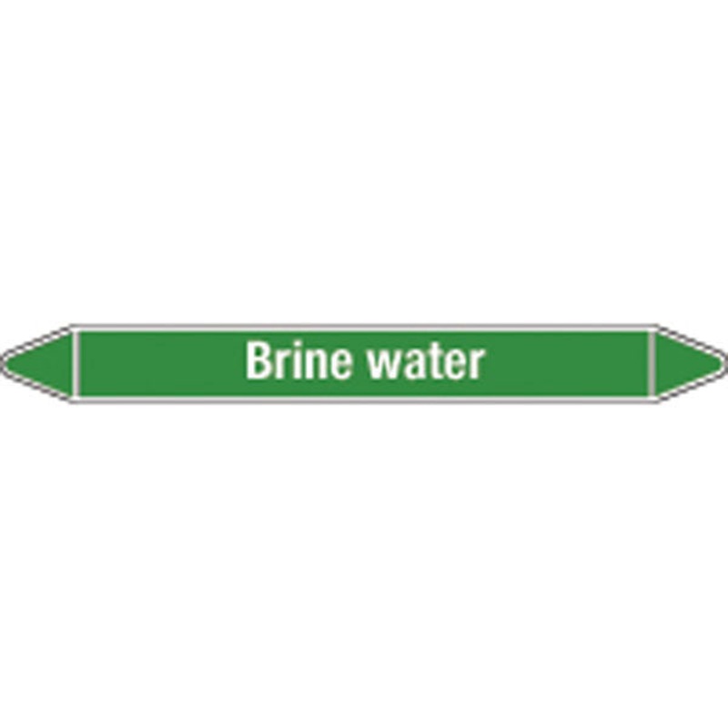N009357 Brady White on Green Brine water Clp Pipe Marker On Card