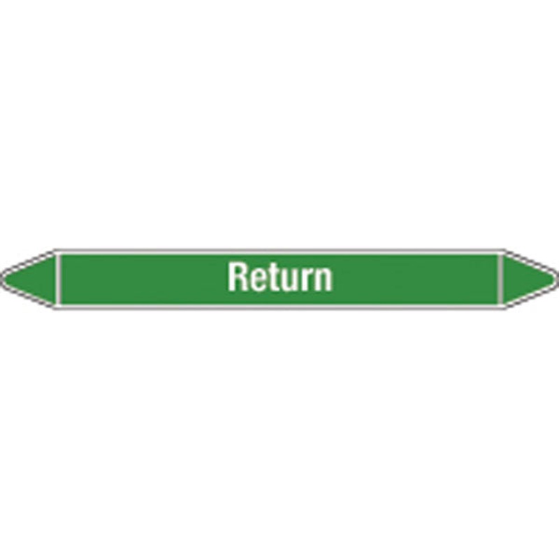 N009422 Brady White on Green Return Clp Pipe Marker On Card