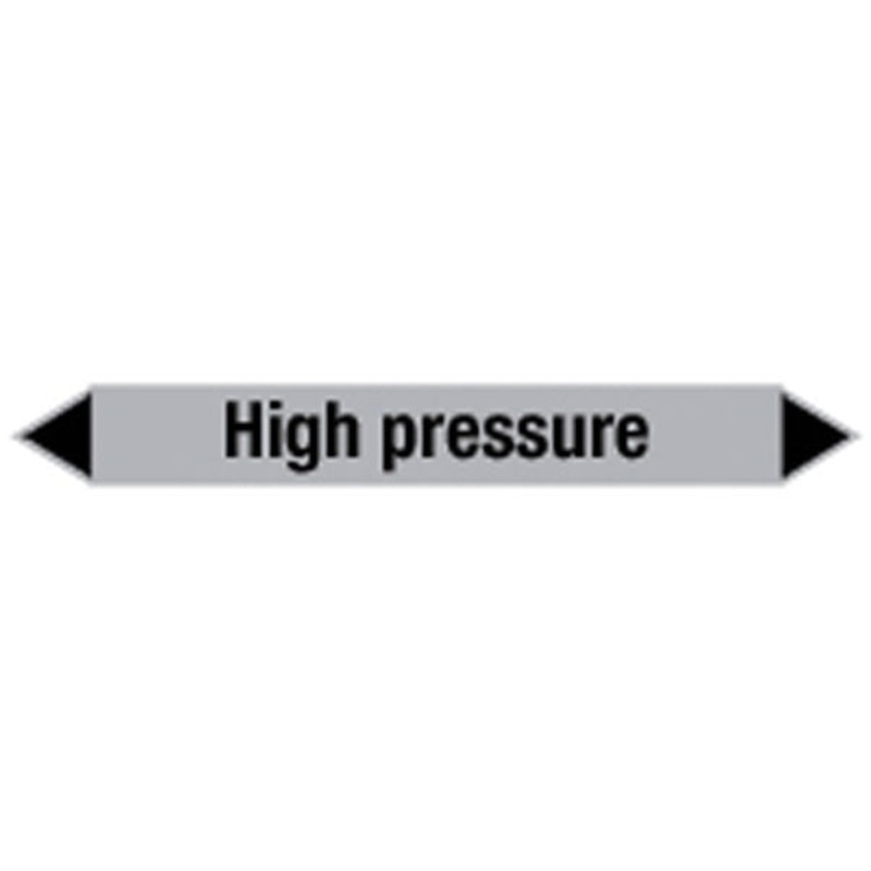 N009439 Brady Black on Grey High pressure Clp Pipe Marker On Card
