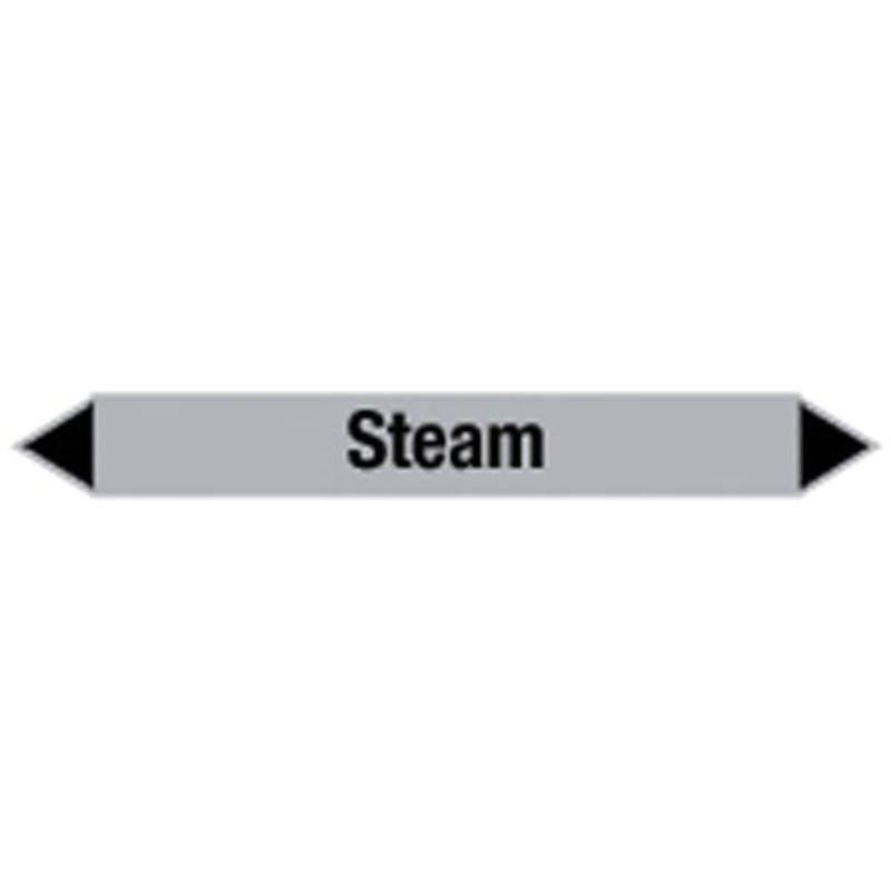 N009446 Brady Black on Grey Steam Clp Pipe Marker On Card