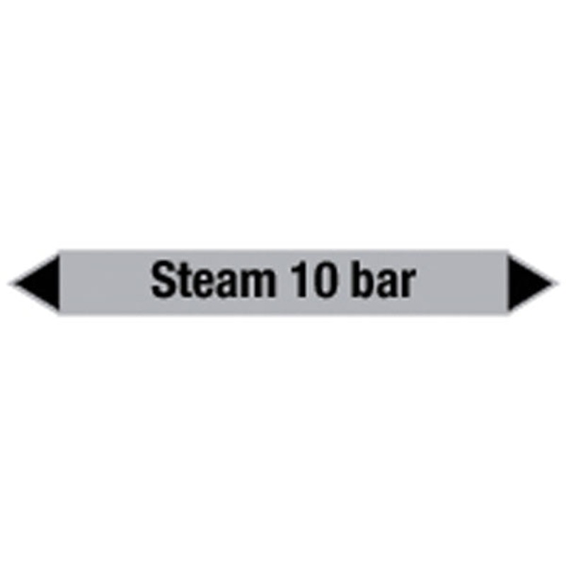 N009457 Brady Black on Grey Steam 10 bar Clp Pipe Marker On Card