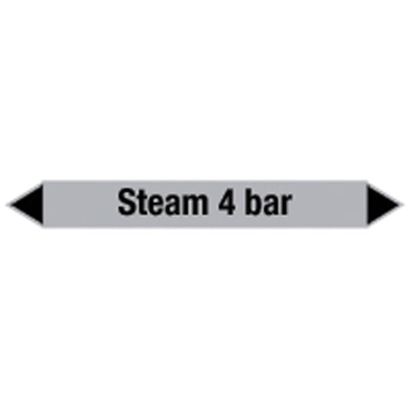 N009475 Brady Black on Grey Steam 4 bar Clp Pipe Marker On Card