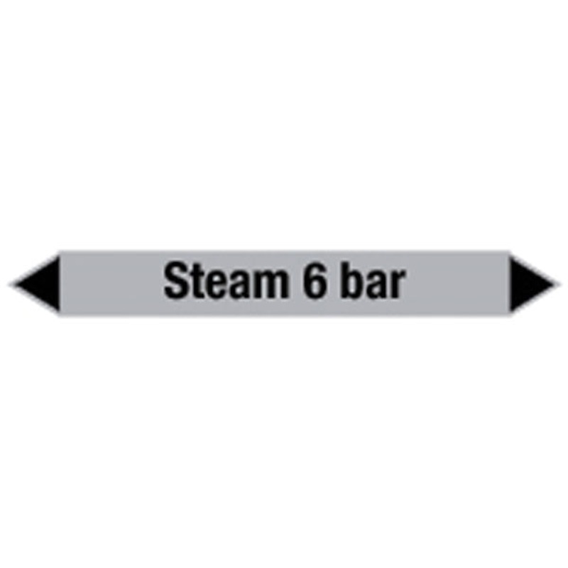 N009484 Brady Black on Grey Steam 6 bar Clp Pipe Marker On Card