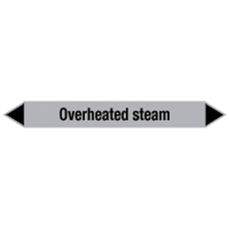 N009548 Brady Black on Grey Overheated steam Clp Pipe Marker On Card