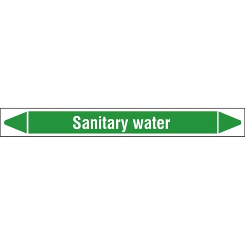 N009351 Brady White on Green Sanitary water Clp Pipe Marker On Roll
