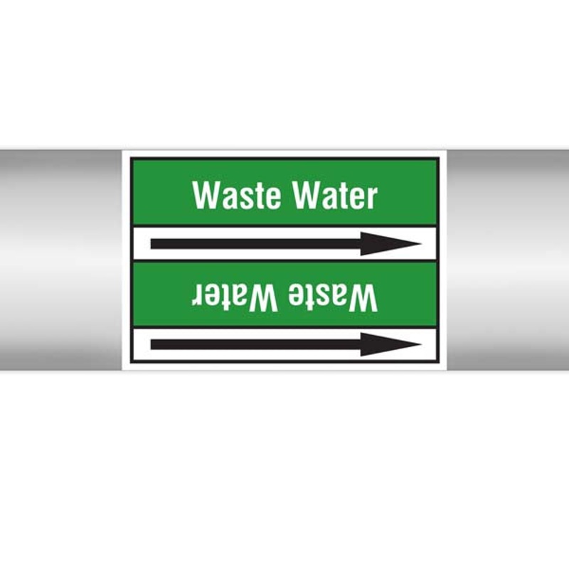 N009399 Brady White on Green Waste water Clp Pipe Marker On Roll