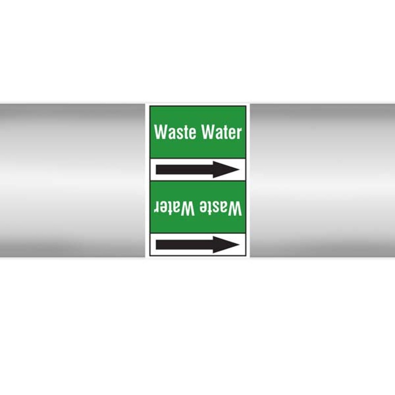 N009400 Brady White on Green Waste water Clp Pipe Marker On Roll