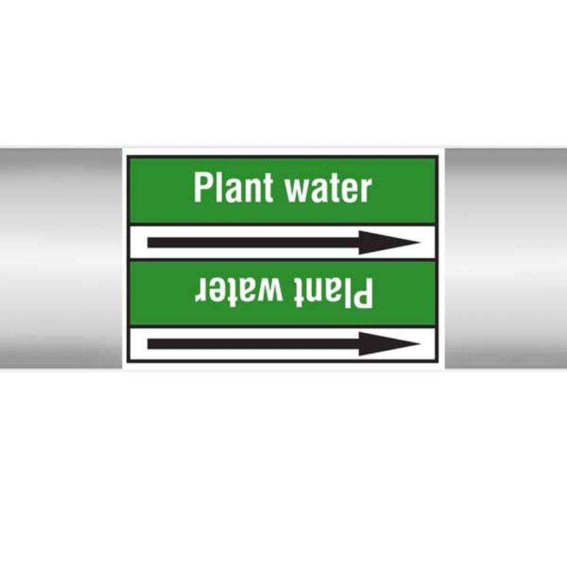 N009408 Brady White on Green Plant water Clp Pipe Marker On Roll