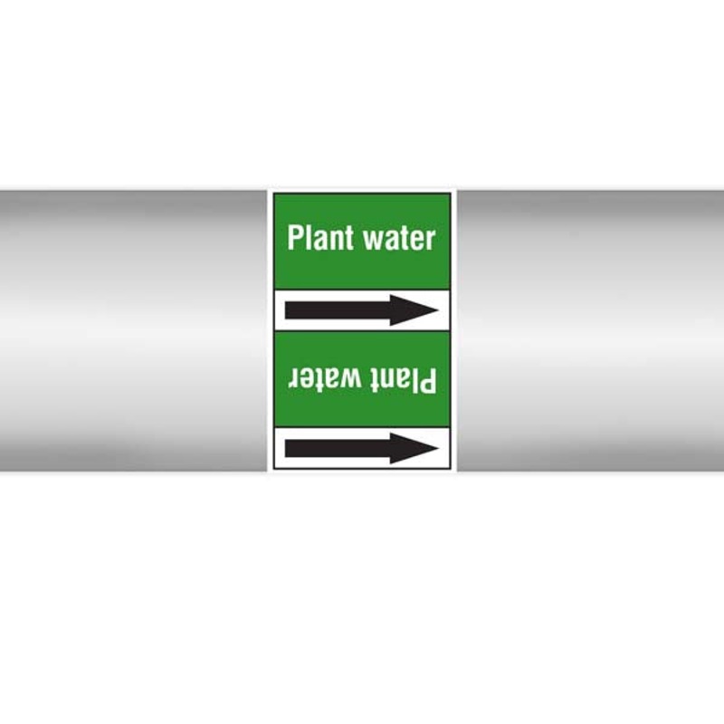N009409 Brady White on Green Plant water Clp Pipe Marker On Roll