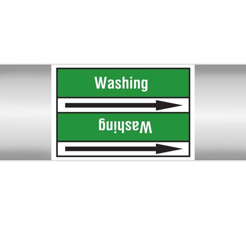 N009417 Brady White on Green Washing Clp Pipe Marker On Roll