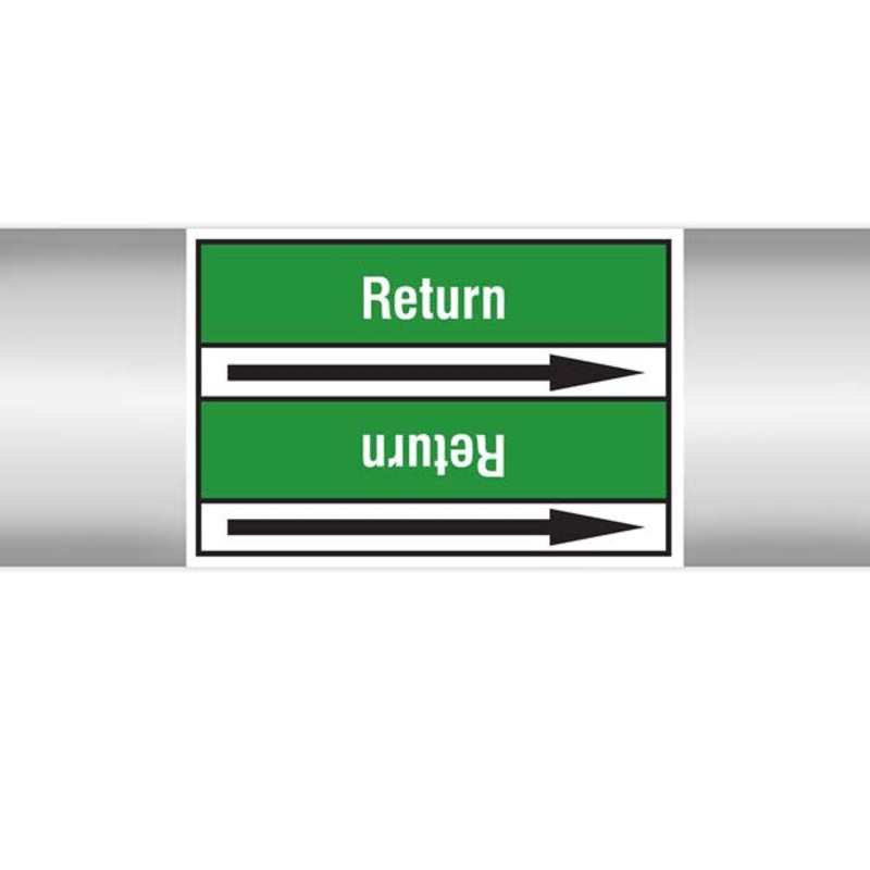 N009426 Brady White on Green Return Clp Pipe Marker On Roll