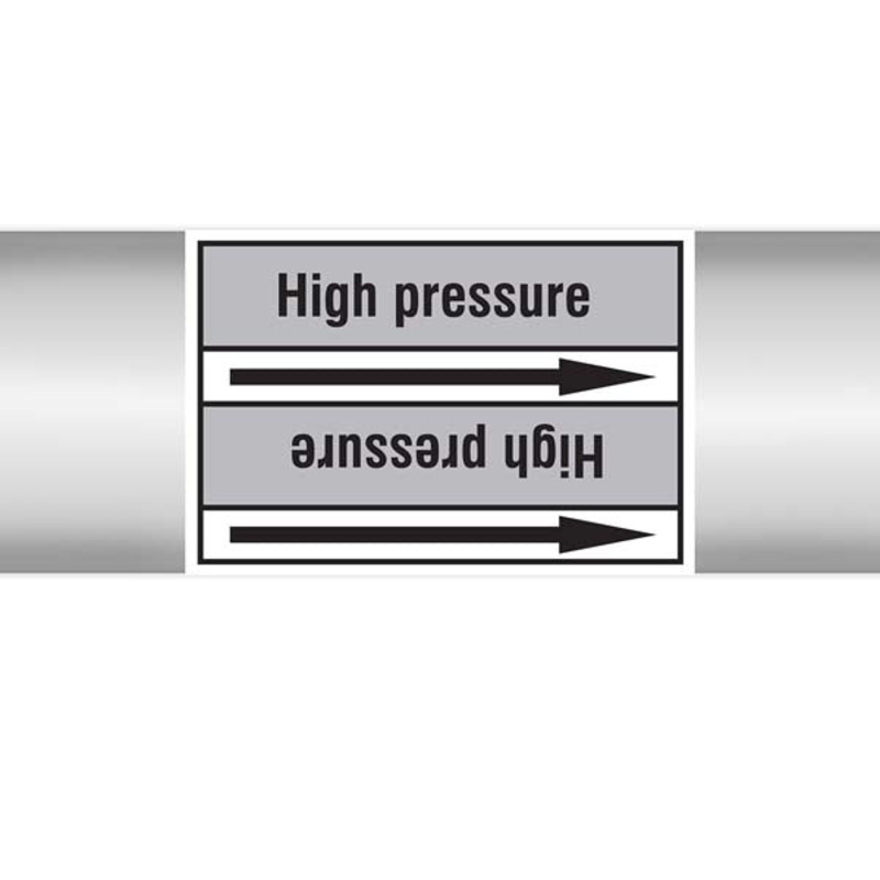 N009444 Brady Black on Grey High pressure Clp Pipe Marker On Roll