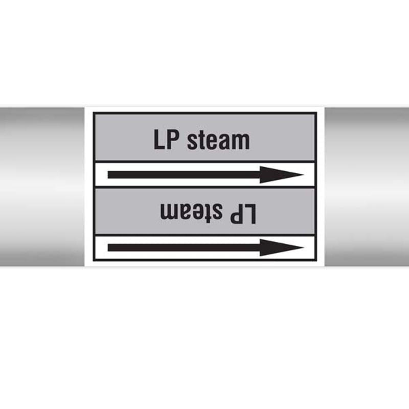 N009507 Brady Black on Grey LP steam Clp Pipe Marker On Roll