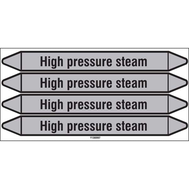 N009513 Brady Black on Grey High pressure steam Clp Pipe Marker On Roll