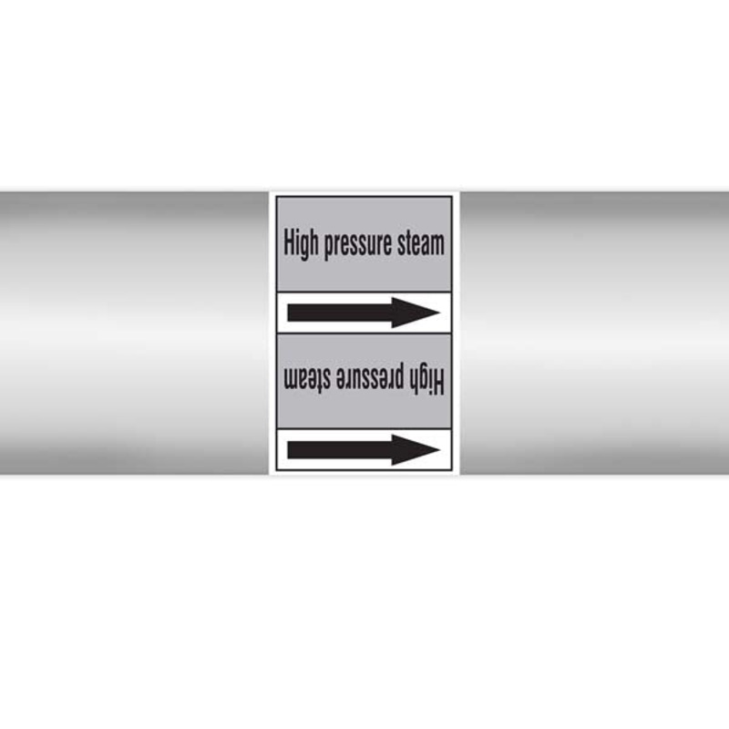 N009517 Brady Black on Grey High pressure steam Clp Pipe Marker On Roll
