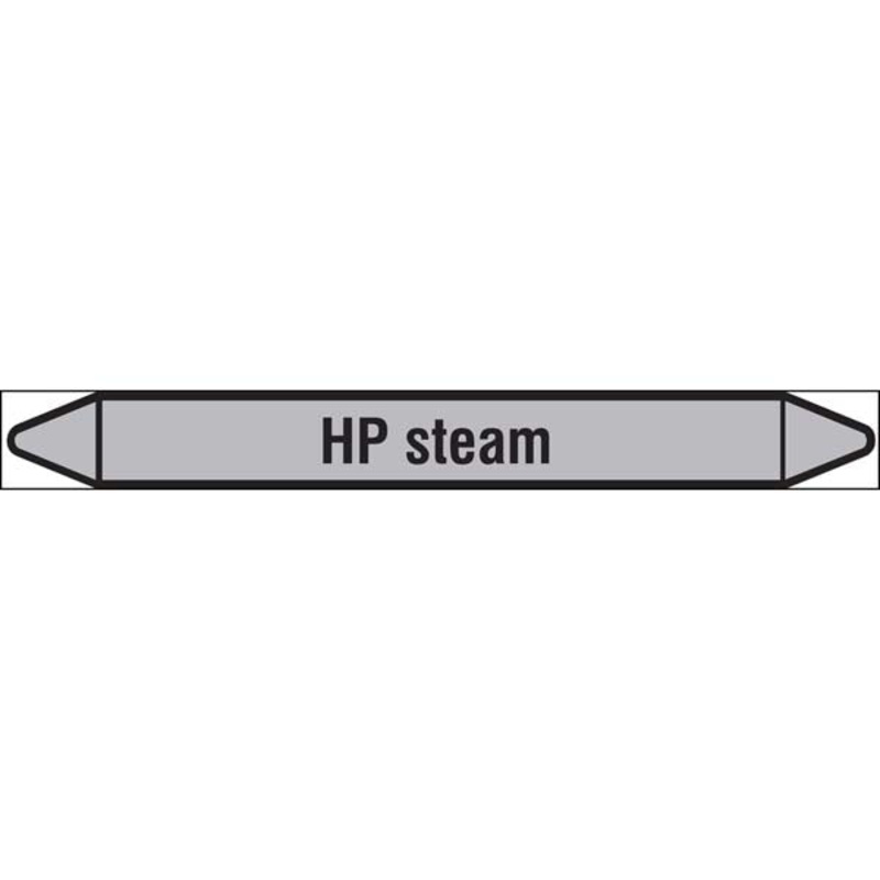 N009524 Brady Black on Grey HP steam Clp Pipe Marker On Roll