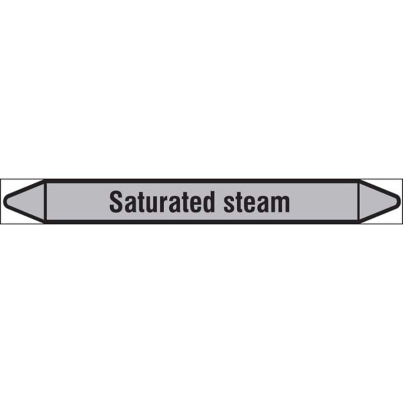 N009541 Brady Black on Grey Saturated steam Clp Pipe Marker On Roll
