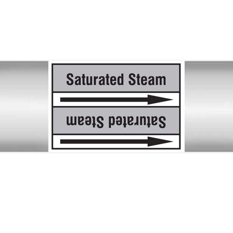 N009543 Brady Black on Grey Saturated steam Clp Pipe Marker On Roll