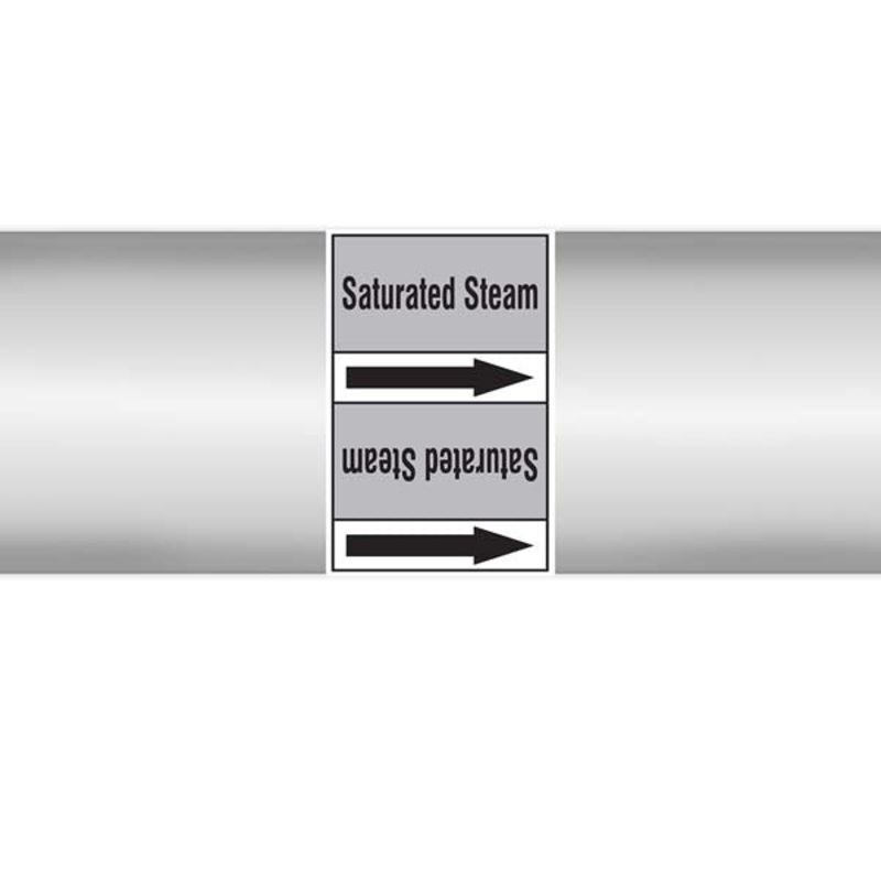 N009544 Brady Black on Grey Saturated steam Clp Pipe Marker On Roll