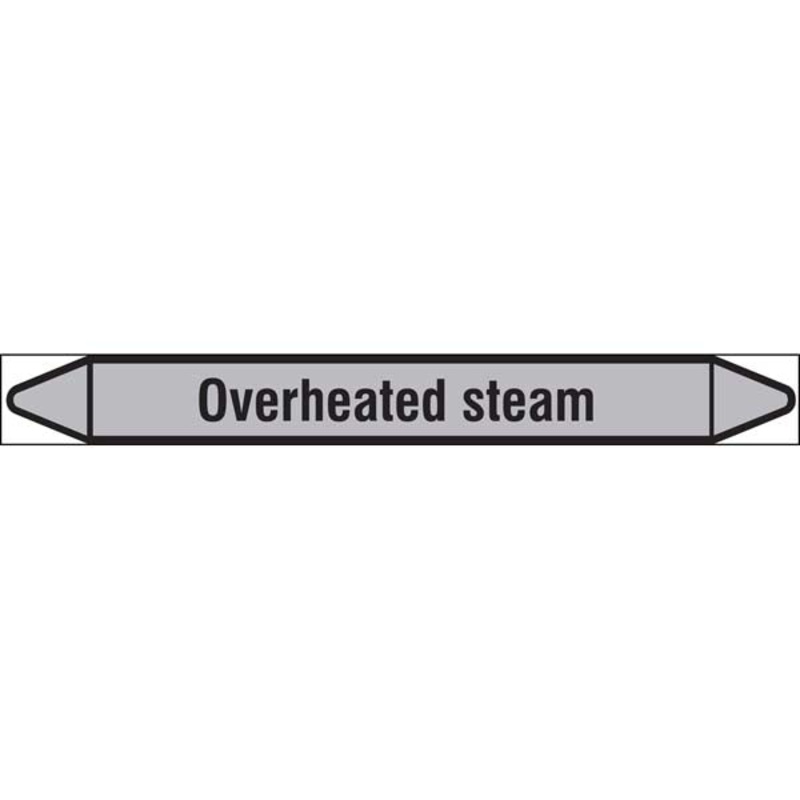 N009550 Brady Black on Grey Overheated steam Clp Pipe Marker On Roll