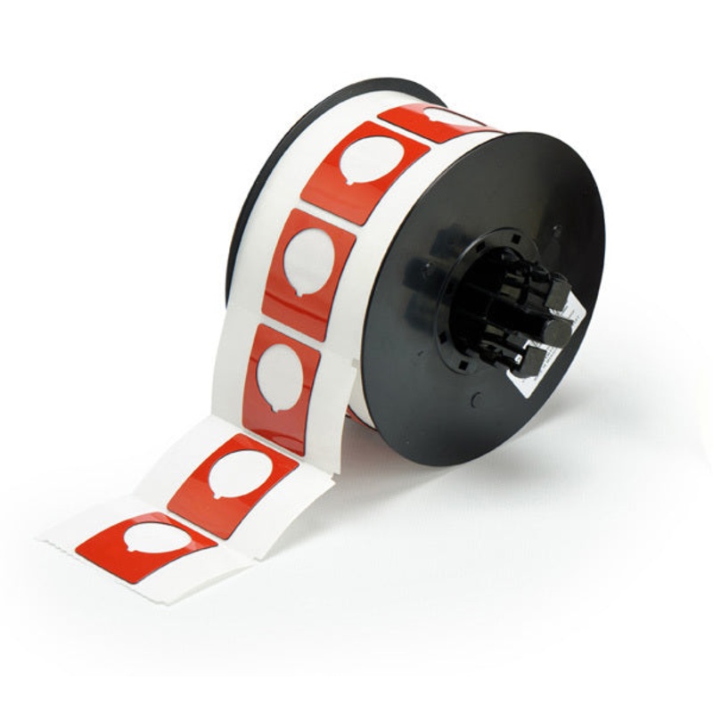 B30EP-167-593-RD – Red Brady BBP33 Raised Profile Labels – Engraved Plate Substitutes – Push Button Style