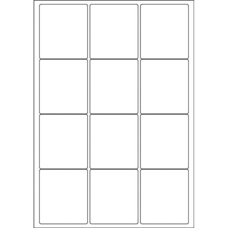 White A4 Labels 12 Per Sheet. 500 Sheets Per Box