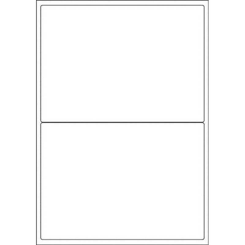 White A4 Labels 2 Per Sheet. 500 Sheets Per Box
