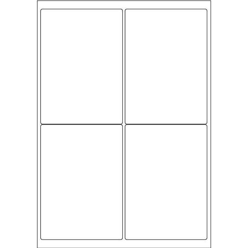 White A4 Labels 4 Per Sheet. 500 Sheets Per Box