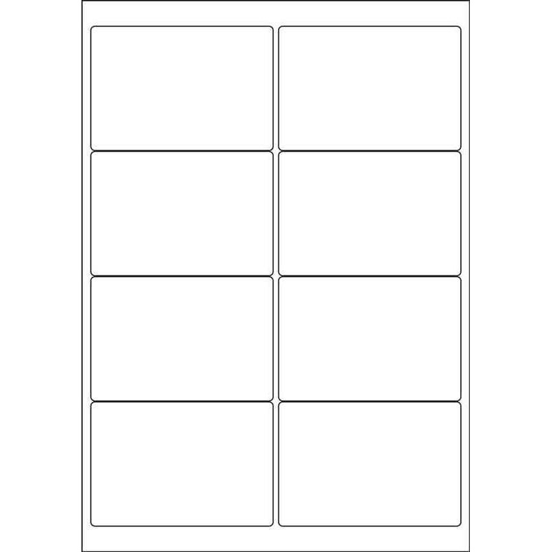 White A4 Labels 8 Per Sheet. 500 Sheets Per Box