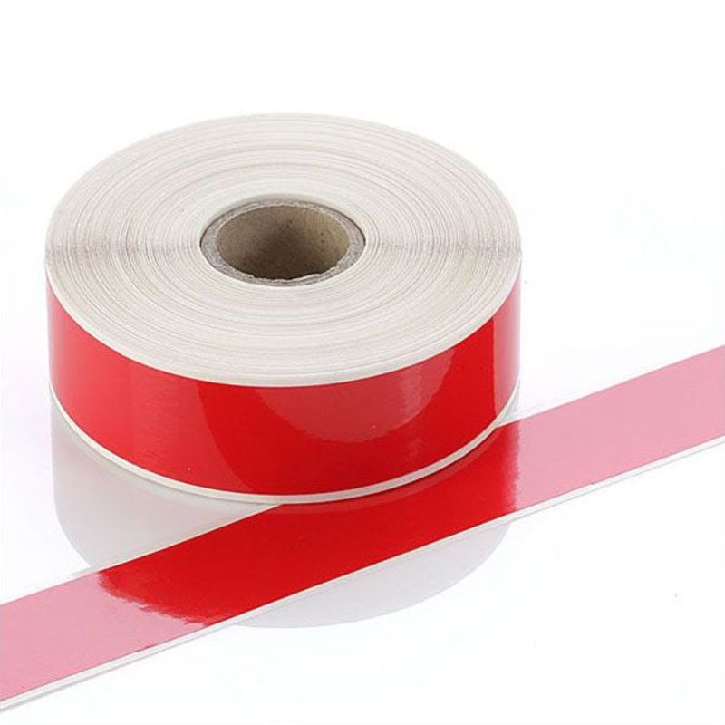 Q-V025RD – Red Continuous Vinyl Rolls – Permanent Adhesive – 25mm wide