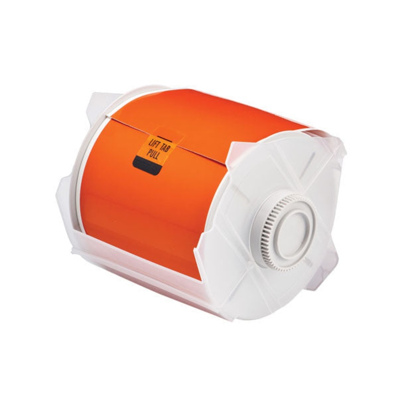 076635 – Globalmark 100mm x 30 metre orange Polyester Tape