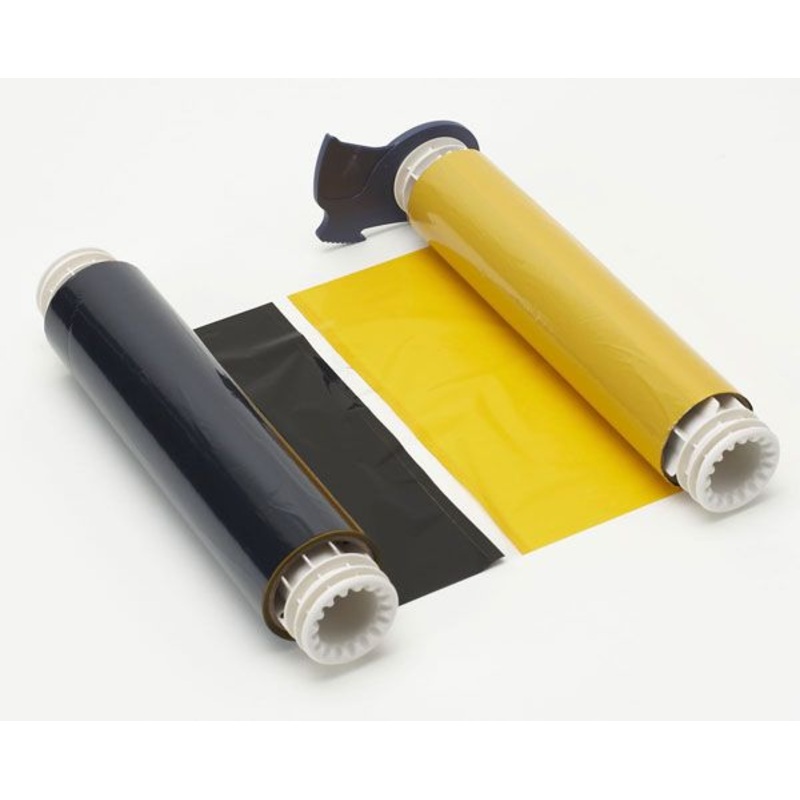 076767 – Globalmark Colour & Cut 200mm x 60 metre Black-Yellow ribbon