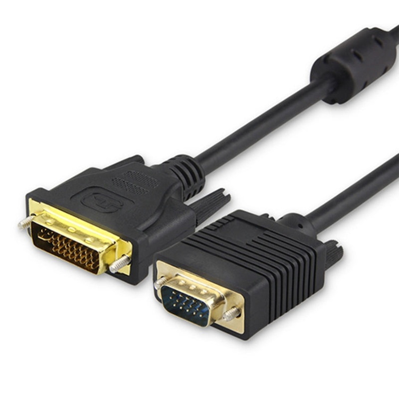 VGA 15Pin Male to DVI 24+5 Pin Male Cable  1.5M(Black)