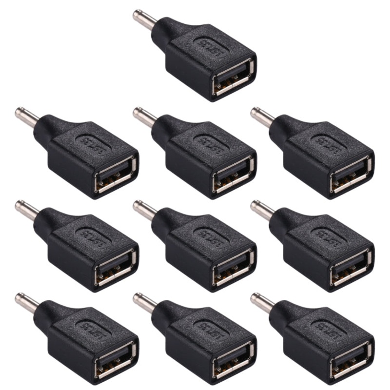 10 PCS 3.5×1.35mm Male to USB Female Adapter Connector