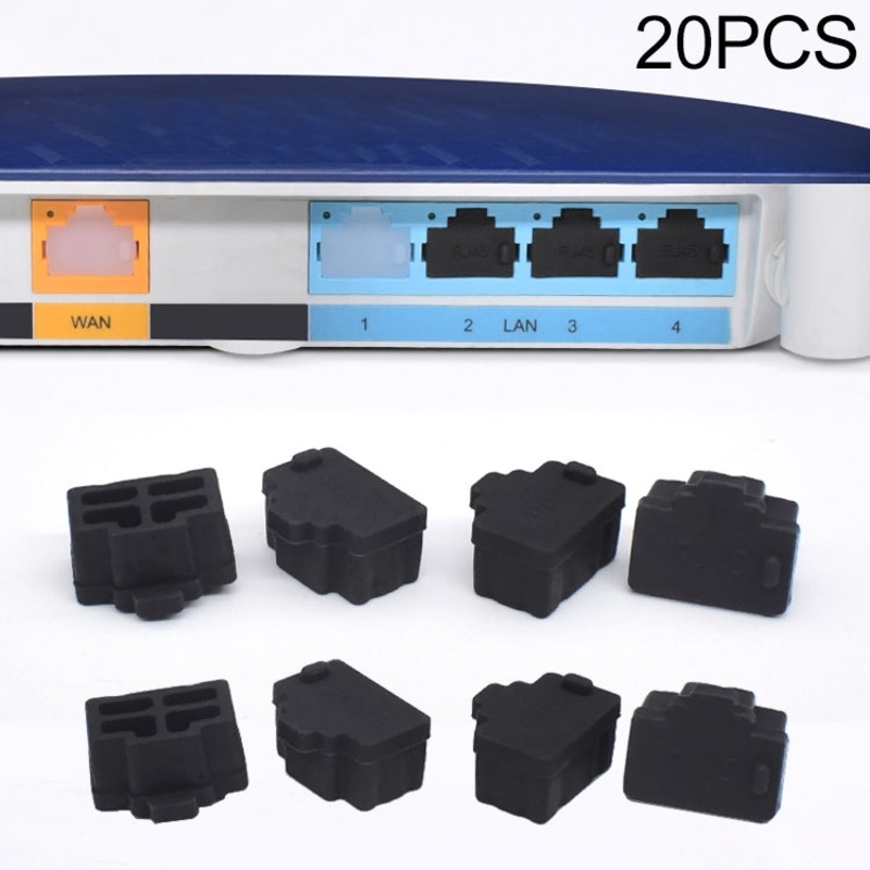 20 PCS Silicone Anti-Dust Plugs for RJ45 Port
