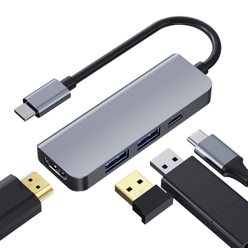 2008N 4 In 1 USB 3.0 x2 + HDMI + PD Multi-function Intelligent Type-C / USB-C HUB Docking Station