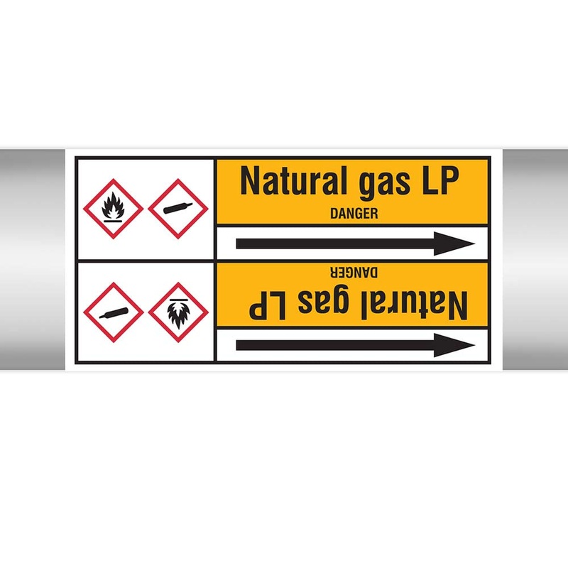 N022945 – Brady Pipe Marker On Roll Natural Gas Lp 100.00mm x 33m